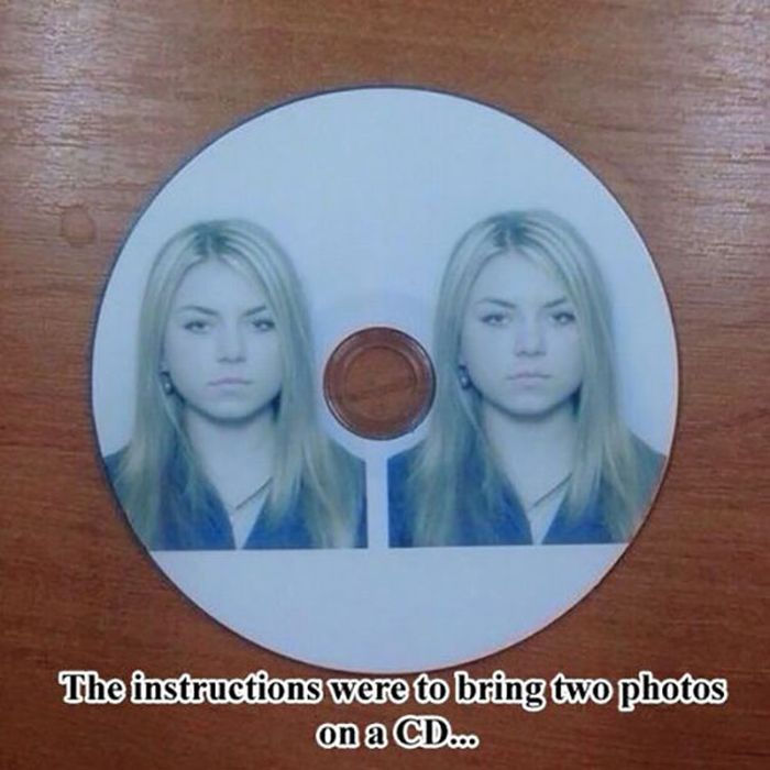The instructions were to bring two photos on a Cd.Co