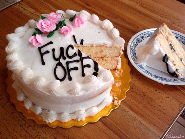 fuck off birthday cake