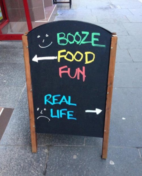 blackboard - Booze Food Fun Real E Life