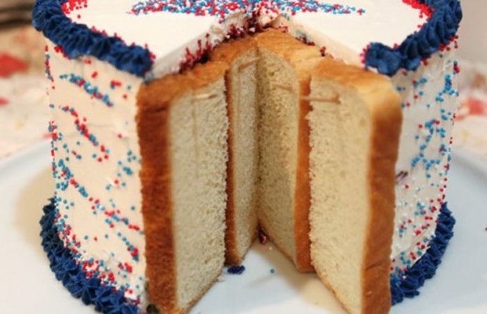 Bread and toothpicks can save a birthday cake.