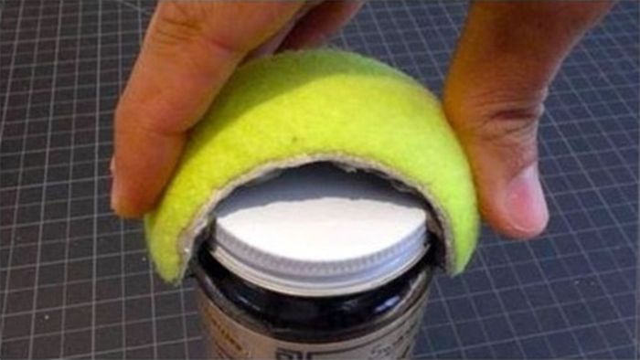 Cut up a tennis ball for an awesome lid opener.
