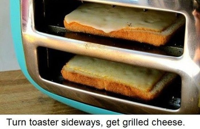 Easy grilled cheese in the toaster.