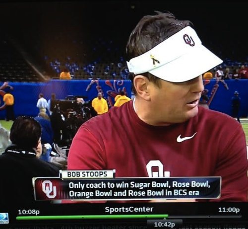funny news games - Bob Stoops Only coach to win Sugar Bowl, Rose Bowl, Orange Bowl and Rose Bowl in Bcs era p SportsCenter p p