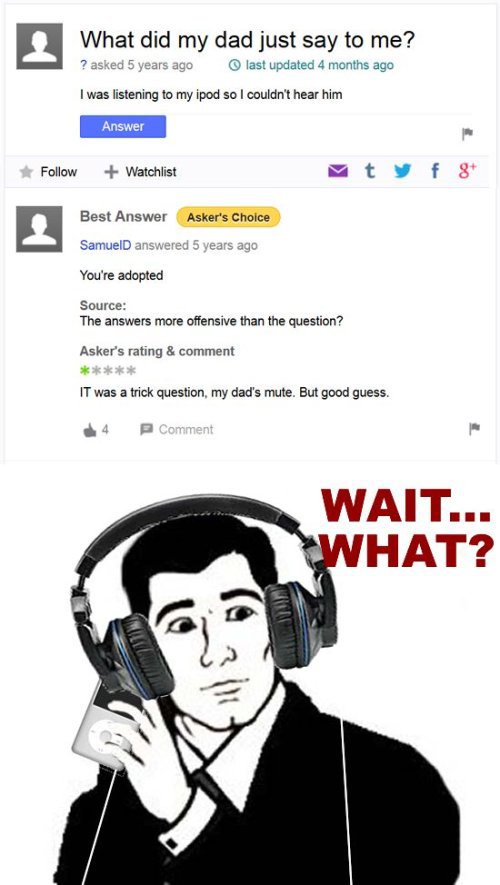 Funniest Answers to Yahoo Questions