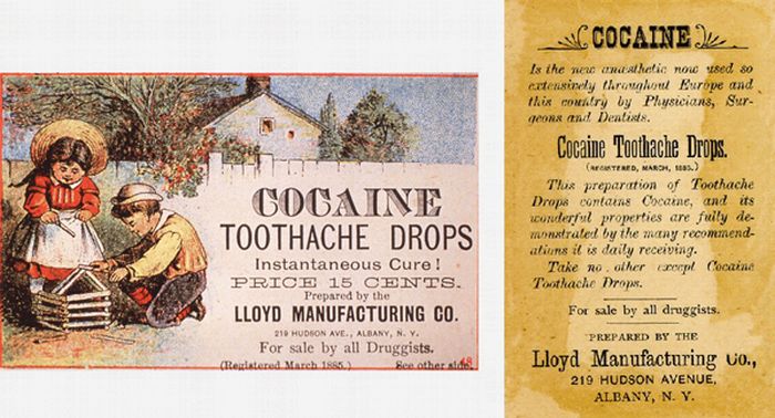 Cocaine toothache drops
