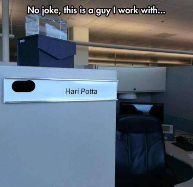 funny coincidences in life - No joke, this is a guy I work with... Hari Potta