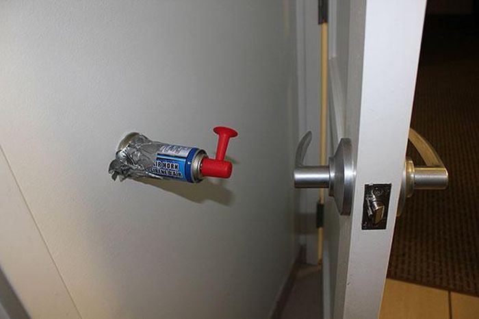 Install an airhorn as a door wall protector