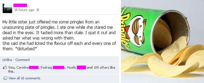 Ruin the flavor of every Pringles piece like this little girl did: