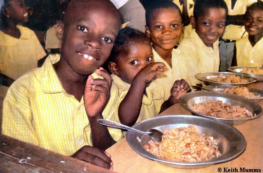 Country: Haiti. Contents: Brown rice and beans.
