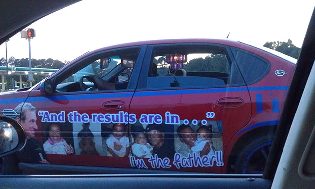 vehicle door - "And the results are in .. om the father!