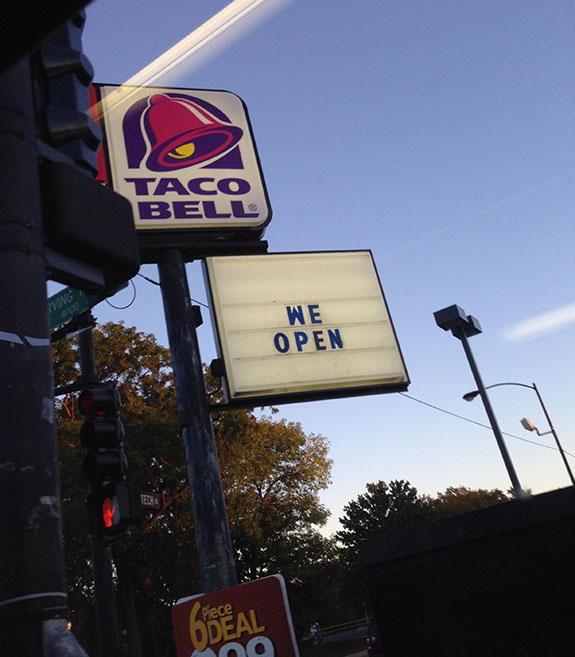 we open taco bell - A Bell We Open