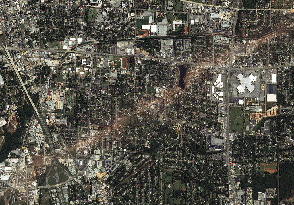 Satellite Image of a Tornado Aftermath