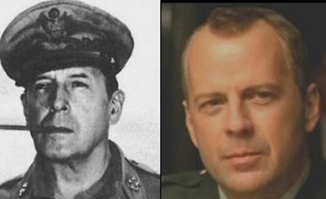 Bruce Willis and WWII General Douglas MacArthur