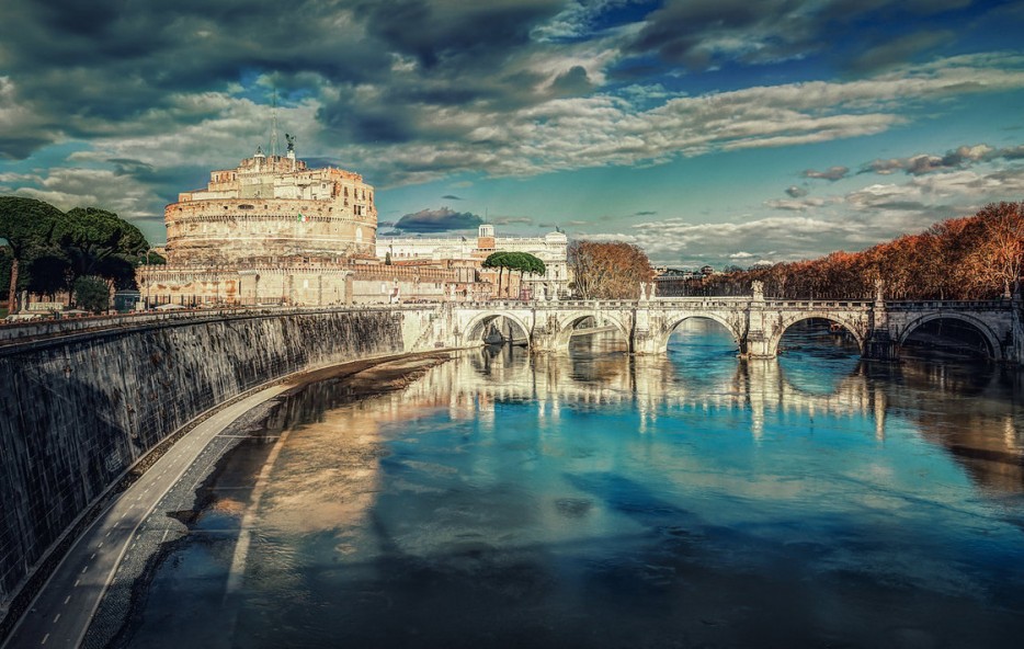Castel Sant'Angelo, Rome, ItalyCastel Sant'Angelo was originally built in 123 AD as a Mausoleum for the Roman Emperor Hadrian. In the 14th century, it was converted into a grand fortress, and the tallest building in Rome, by the papacy, who controlled the entire city at the time.