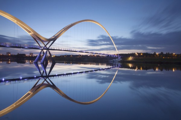 The Infinity Bridge in Stockton-on-Tees in the U.K. is a dazzling feat of engineering