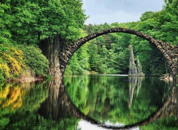 The Rakotzbrcke in Kromlau, Germany, is considered to be one of many Devils Bridges across Europe