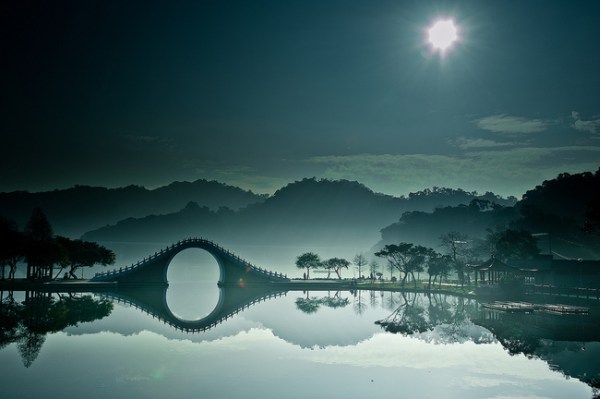 The Moon Bridge in Taipei, Taiwan brings visitors to another world
