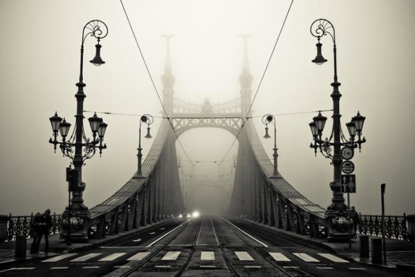 Liberty Bridge in Budapest, Hungary, looks like its transporting you to another dimension