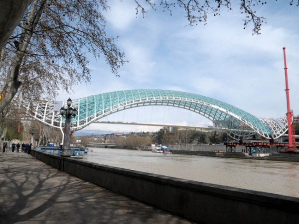 In Tbilisi, Georgia, one can marvel at the architectural construction of The Bridge of Peace