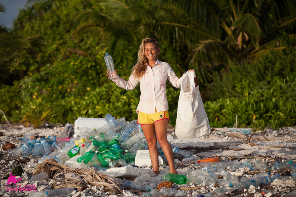 While there, Alison and a team of volunteers collected plastic trash from Thilafushi and the surrounding islands.