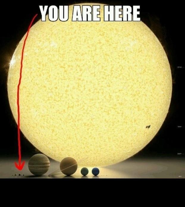 earth in comparison to the universe - You Are Here