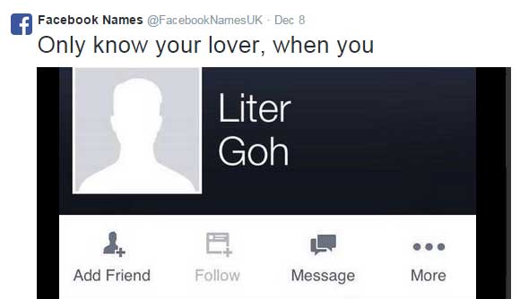 songs facebook funny names - Facebook Names Names Uk Dec 8 Only know your lover, when you Liter Goh Add Friend Message More