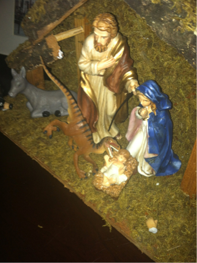 "And you will find him lying in a manger, Raptored in swaddling clothes."