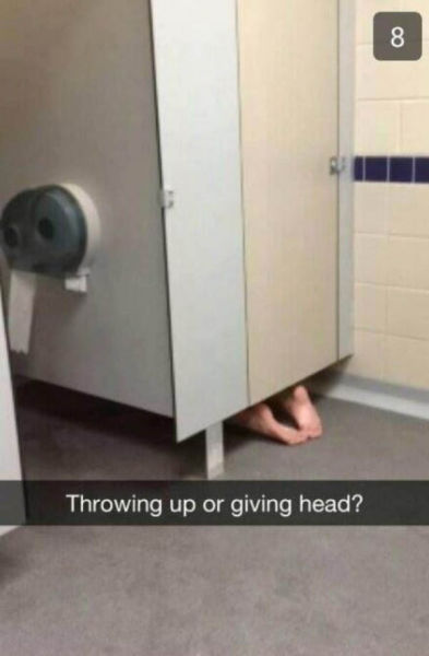 snapchat voyeur funny - Throwing up or giving head?