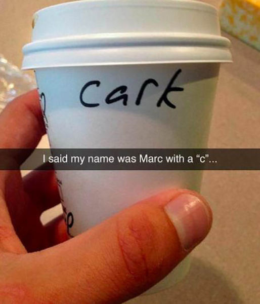 snapchat mark with ac - cark I said my name was Marc with a "c"...