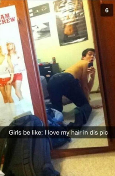 snapchat funny fail snapchats - Am Crew Girls be I love my hair in dis pic