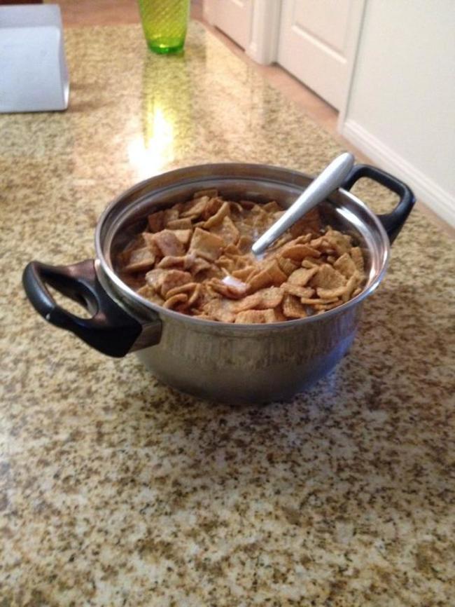 You've eaten cereal out of something other than a bowl, using something other than a spoon.