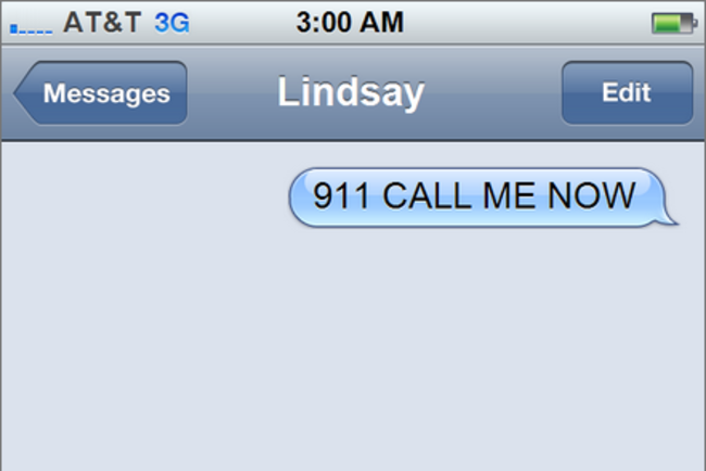 The late night emergency: What It Means: Somebody is either dying, or your friend Lindsay owes you a lot of big favors after this one.