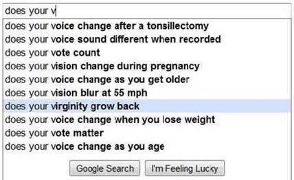 funny google - does your does your voice change after a tonsillectomy does your voice sound different when recorded does your vote count does your vision change during pregnancy does your voice change as you get older does your vision blur at 55 mph does 