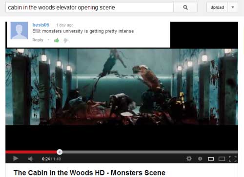 cabin in the woods elevator opening scene Upload bests06 1 day ago Sit monsters university is getting pretty intense 024149 The Cabin in the Woods Hd Monsters Scene