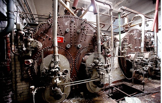 These boilers were installed in 1922 and quit working in the 1970s.