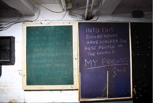 The boiler room has not been used since the boilers stopped working. But a poem from 1915 was found on the pin boards there.