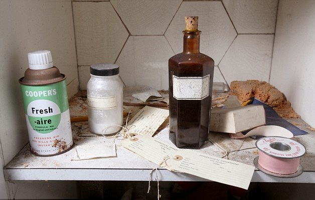 There were plenty of dusty cupboards found with old medicines.