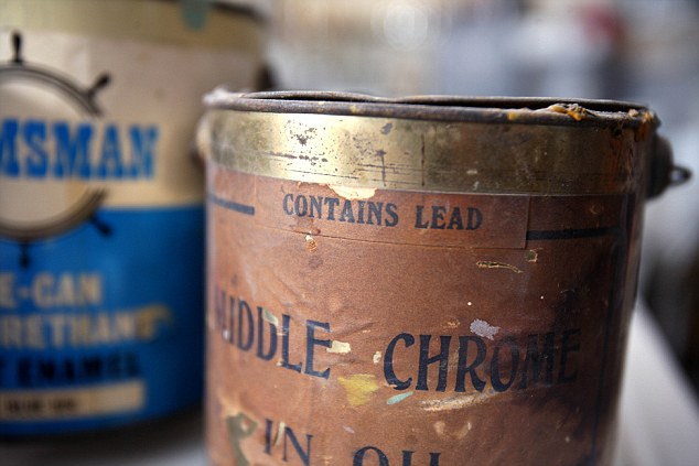 Old paint, containing lead, was found in the storage rooms in the basement.