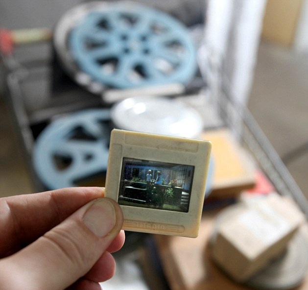 A trolley containing old film reels was found and was probably used around 1954 as patient training aids.