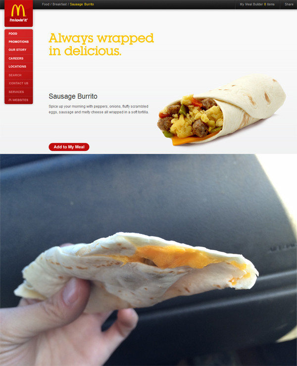 McDonald's Breakfast Sausage Burrito