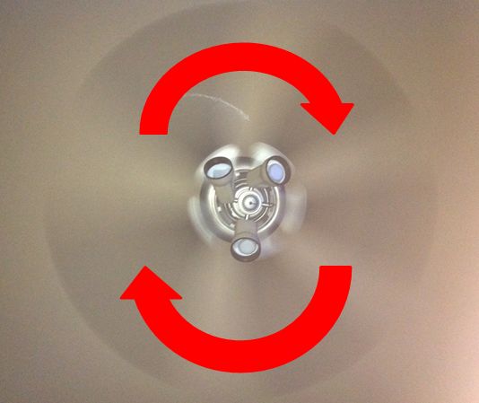 Set your ceiling fan in reverse for the winter months