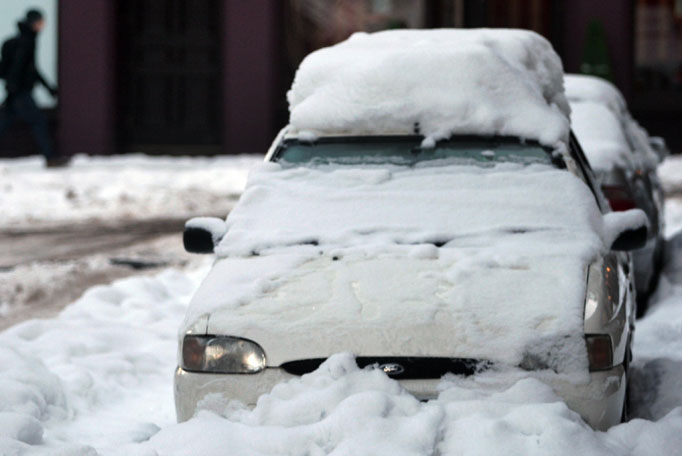 Parking outdoors overnight? Face your car in the direction of the sun.The sun will help melt the frost or snow so you can get on with your day.