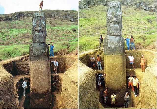 The Easter Island heads actually have bodies