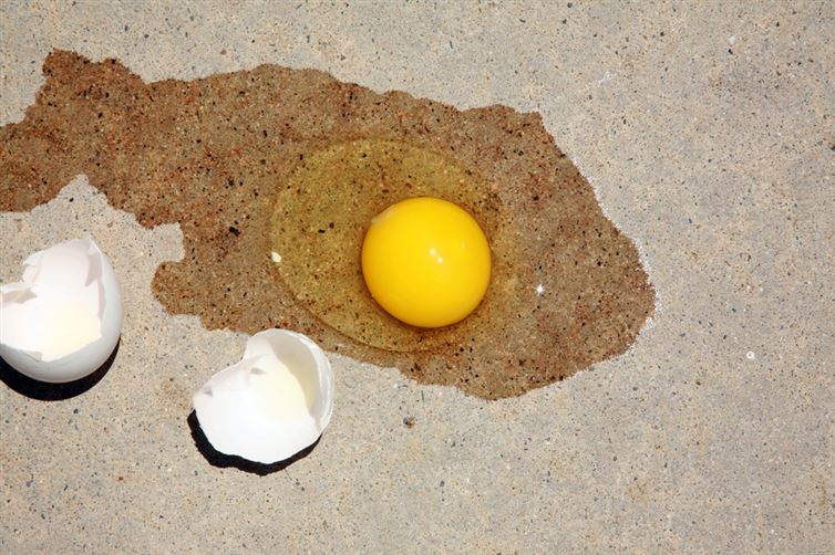 To successfully cook an egg on a sidewalk, it needs to be 158F