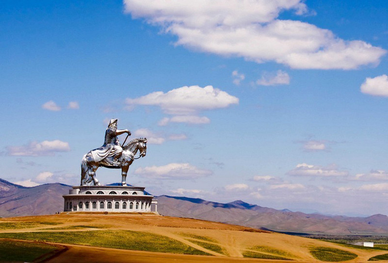 A ginormous statue of Genghis Khan in Mongolia.
