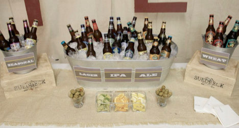 Create a beer tasting station or a DIY bar for guests with differing tastes.
