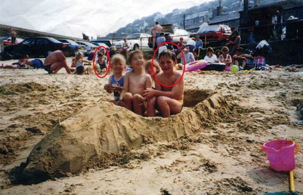 The two people circled in the above picture are Aimee Maiden and Nick Wheeler. They were set to be married and were visiting Nick’s grandparents where they were looking through photo albums. They found this photo of Nick at a beach in Cornwall, England. When they took a closer look, Aimee noticed that it was her in the background. This picture was taken 11 years before they were set to marry! They ended up getting married on the same beach where the picture was taken.