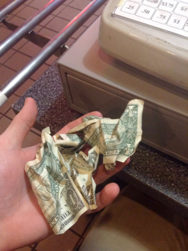 When a customer hands you their money like this.
