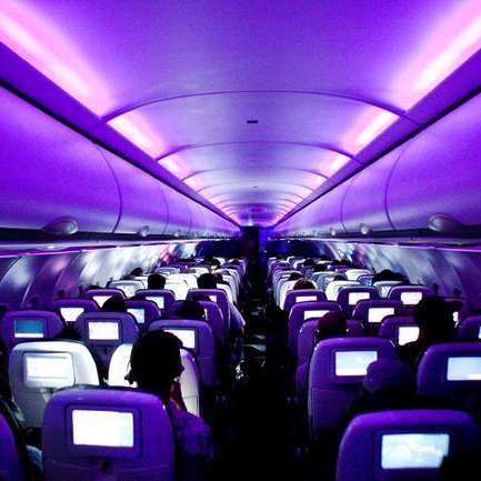 The illuminated lights are actually there for an emergency, not to give you a great ambiance while flying.