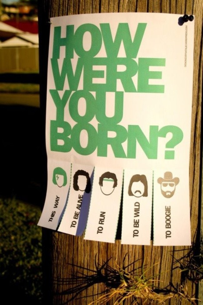 guerilla art - This Way To Be Alle To Run Born? To Be Wild To Boogie